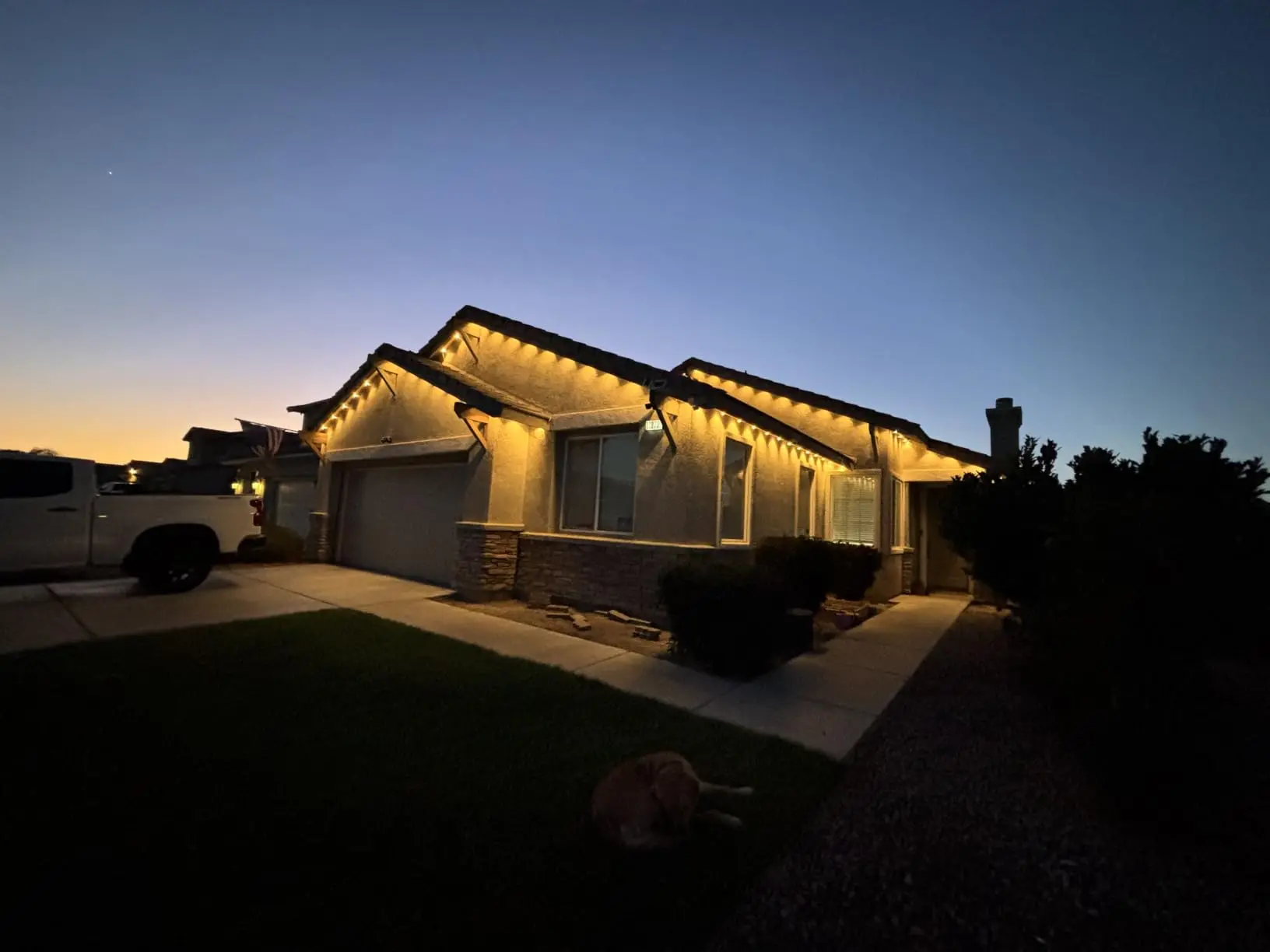 Winter permanent exterior lighting