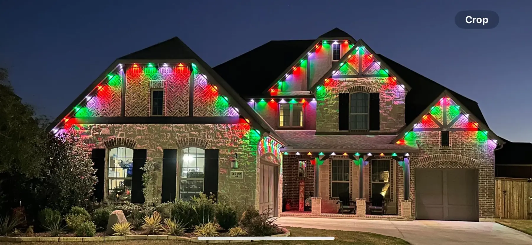 Colourful permanent outdoor lighting installation